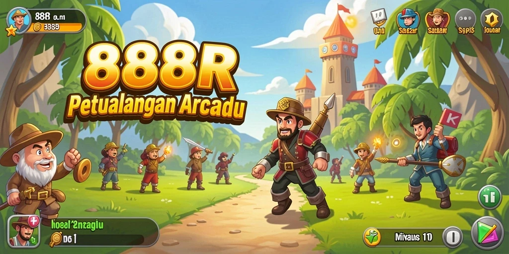 Screenshot gameplay 888R yang penuh aksi dan warna.