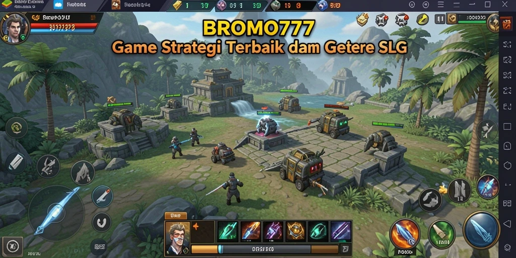 Screenshot utama BROMO77 menampilkan aksi pertempuran yang seru.