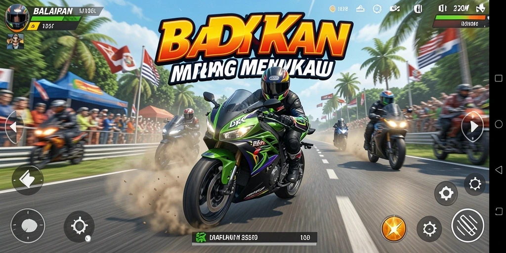 Tampilan mendebarkan gameplay balapan motor DKK.