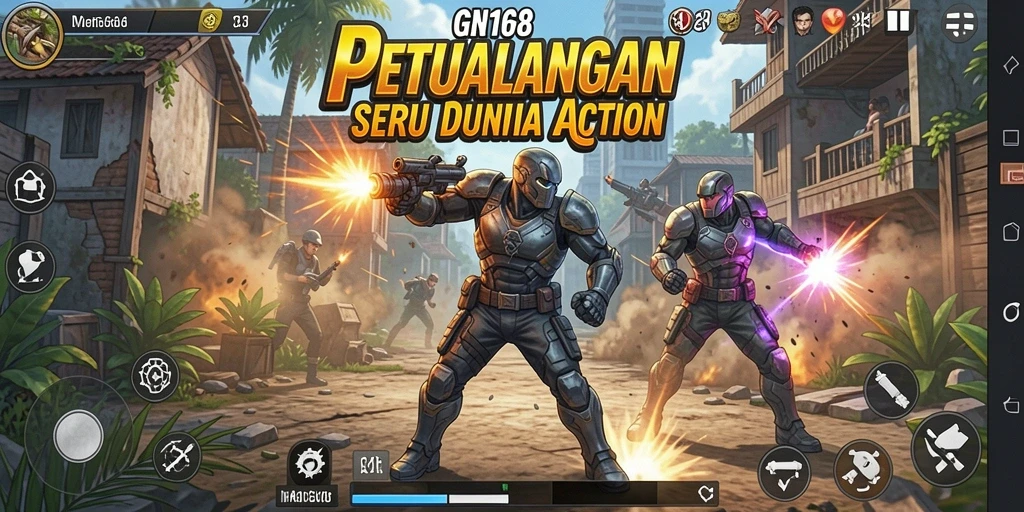 Tangkapan layar menunjukkan aksi mendebarkan dalam permainan GN168.