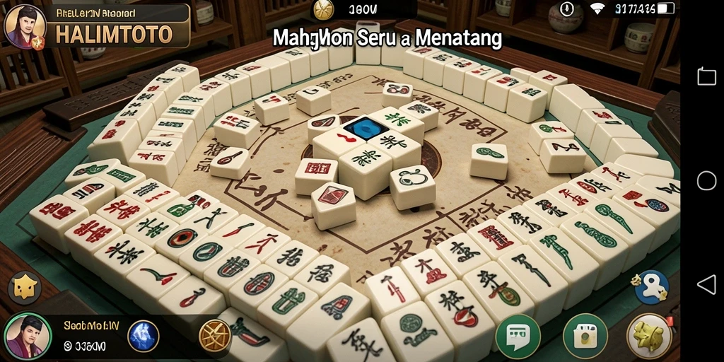Screenshot gameplay HALIMTOTO dengan desain Mahjong yang menarik.