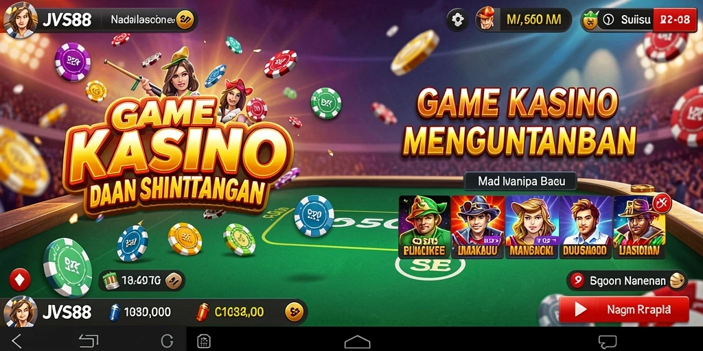 Tampilan utama JVS88 dengan gameplay kasino yang menarik dan menghibur.