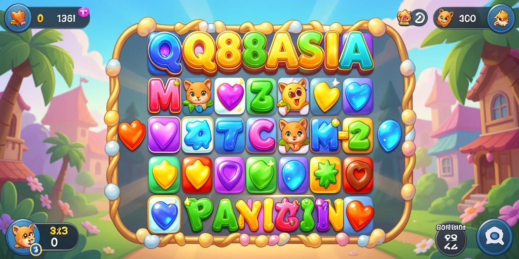 Tampilan gameplay seru di QQ88ASIA dengan elemen warna-warni.