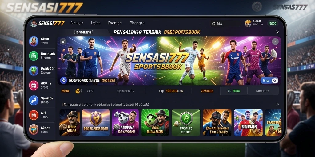 Tampilan menarik dari antarmuka taruhan olahraga SENSASI777.
